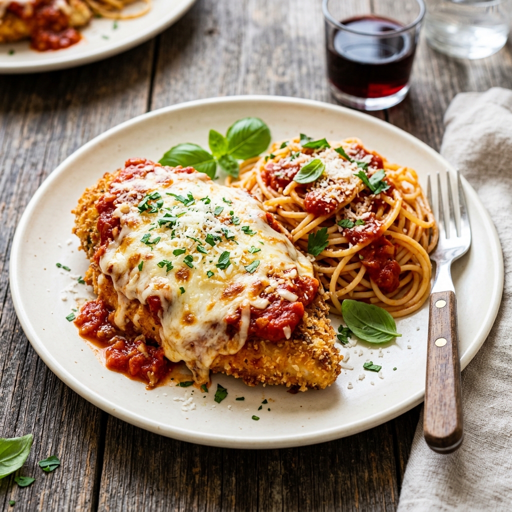 Healthier Baked Chicken Parmesan — kitchen tested recipe