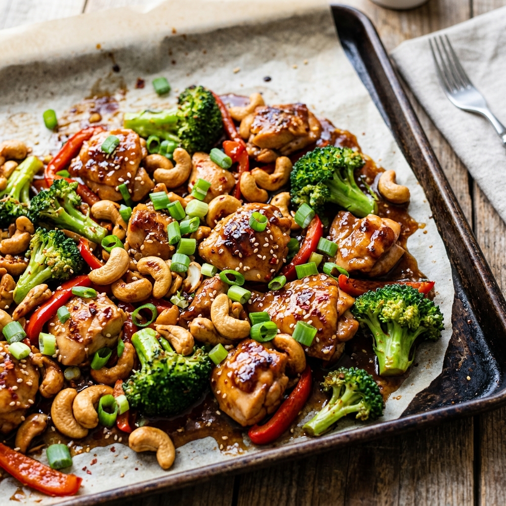 Cashew Chicken Sheet Pan Dinner