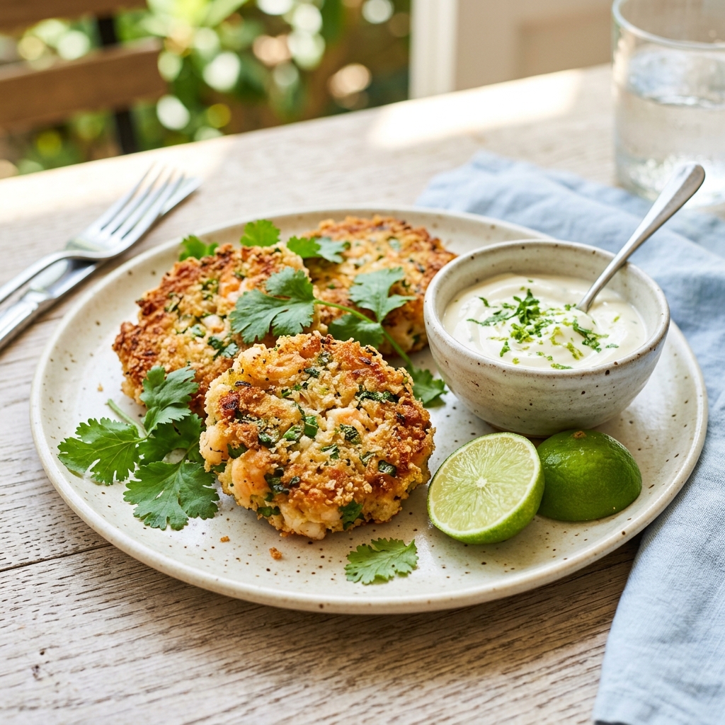 Crispy Zesty Prawn Fishcakes with Lime Aioli — kitchen tested recipe