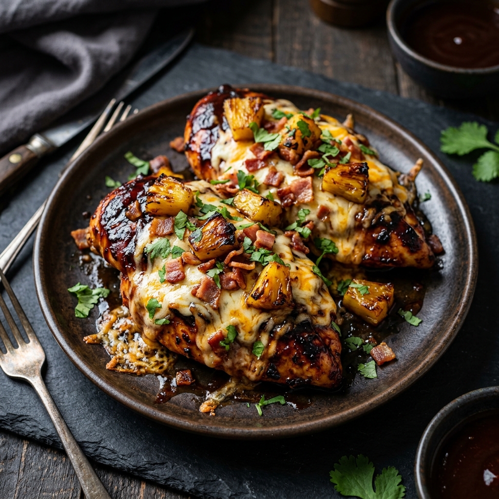 Pineapple BBQ Chicken with Bacon — kitchen tested recipe