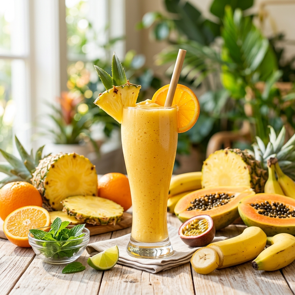 Tropical Pineapple Orange Banana Smoothie — kitchen tested recipe