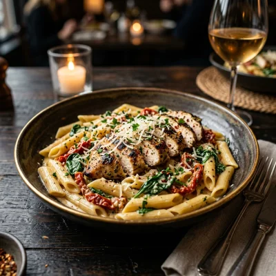 Slow Cooker Chicken Marinara over Lentil Pasta — kitchen tested recipe
